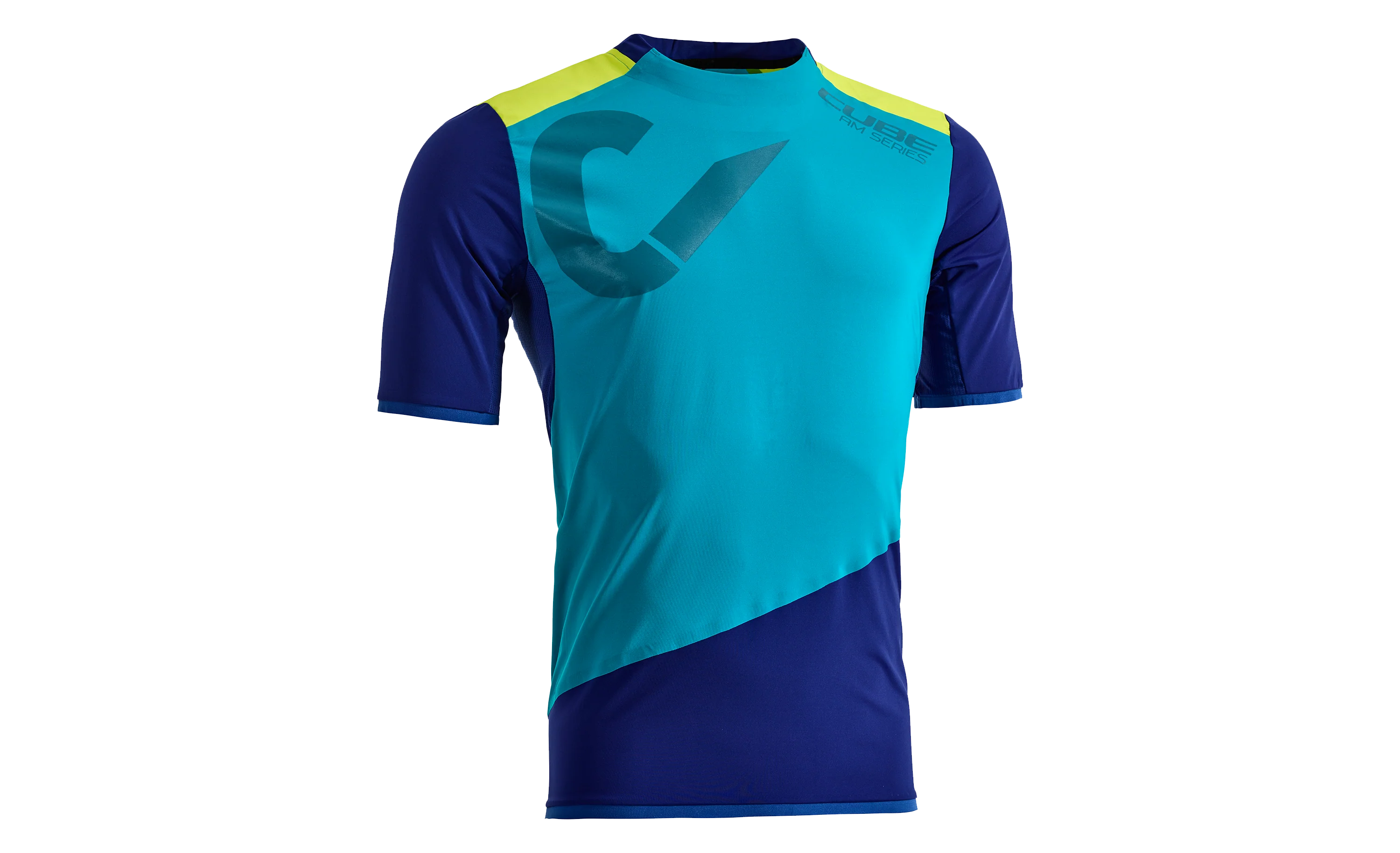 CUBE Am Round-Neck Jersey S/S Blue/Lime