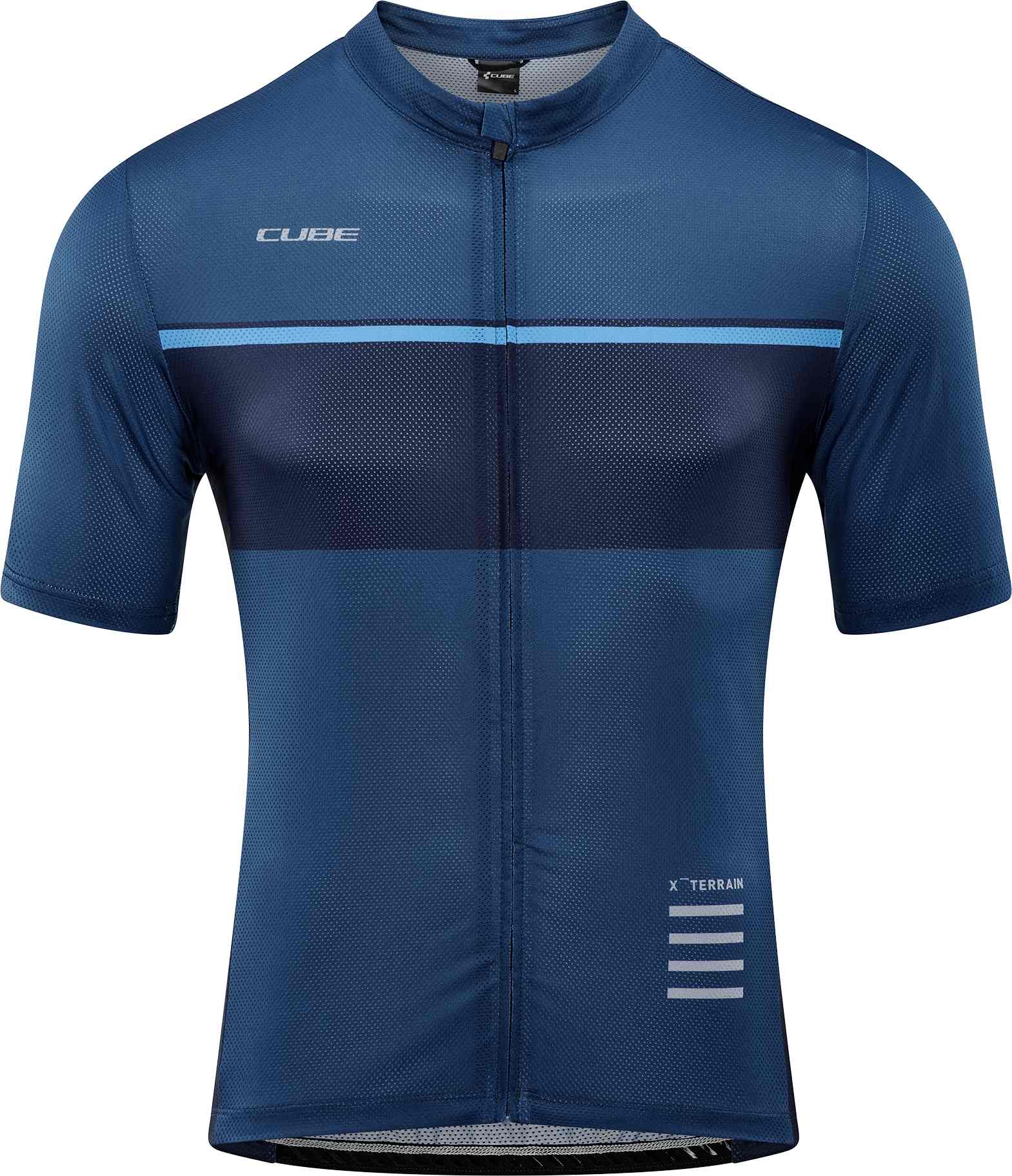 CUBE Atx Jersey Full Zip S/S Blue - Image 5