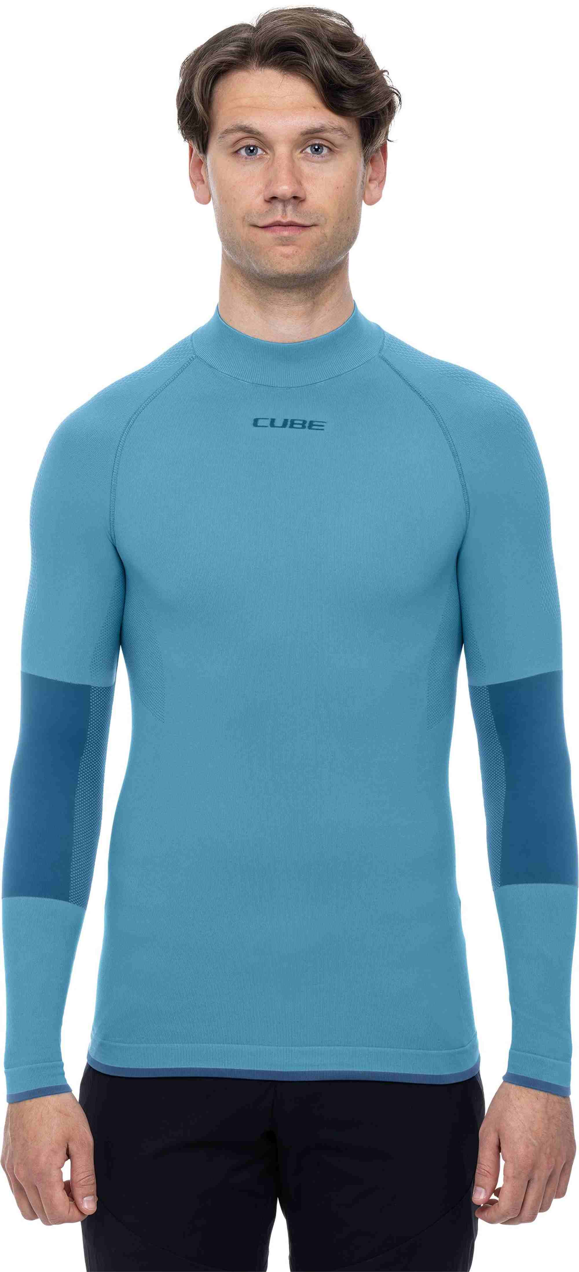 CUBE BASELAYER RACE BE WARM L/S BLUE - Image 3