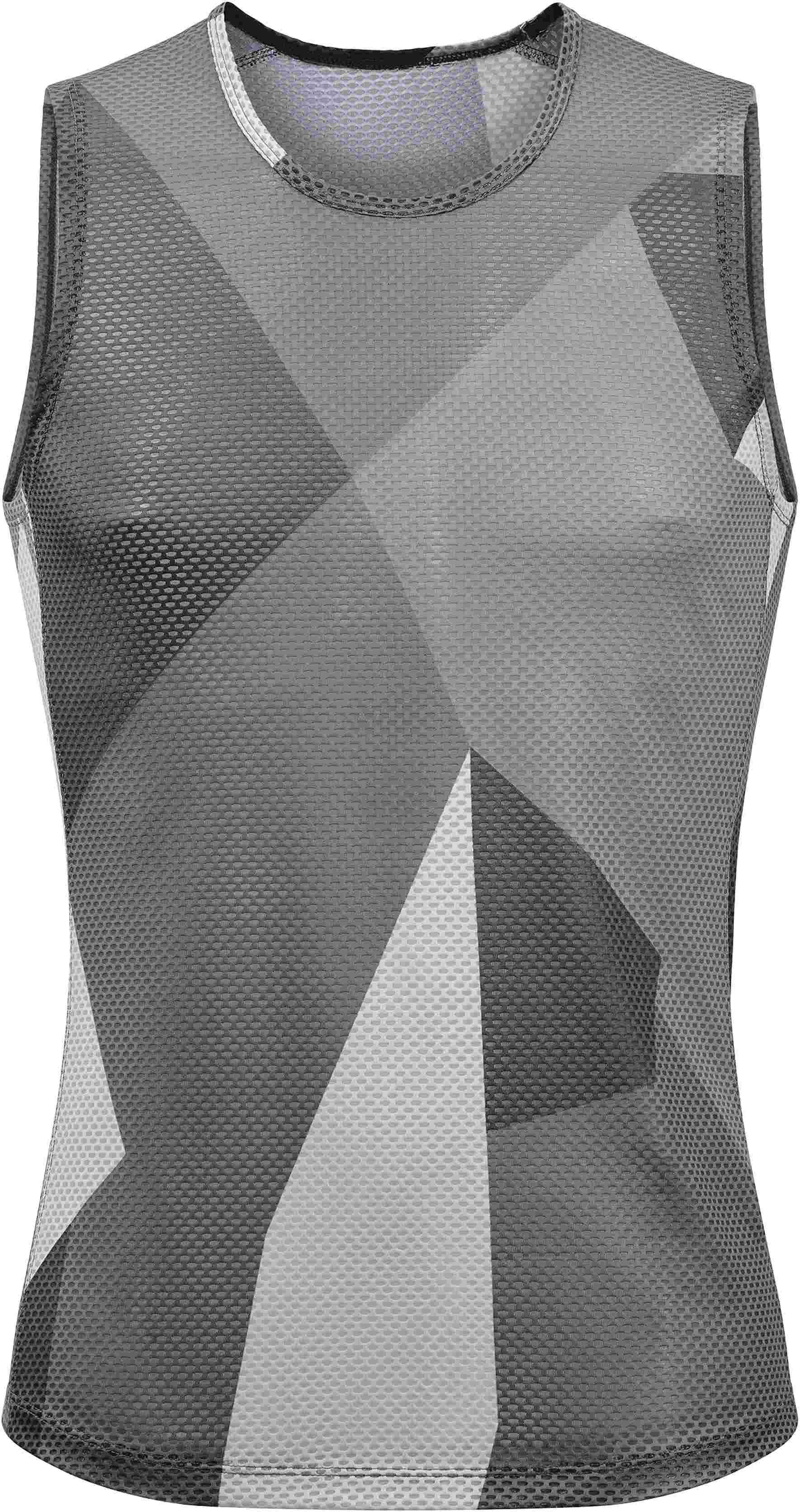 CUBE Baselayer Shirt Mesh Sleeveless Gry Camo - Image 3