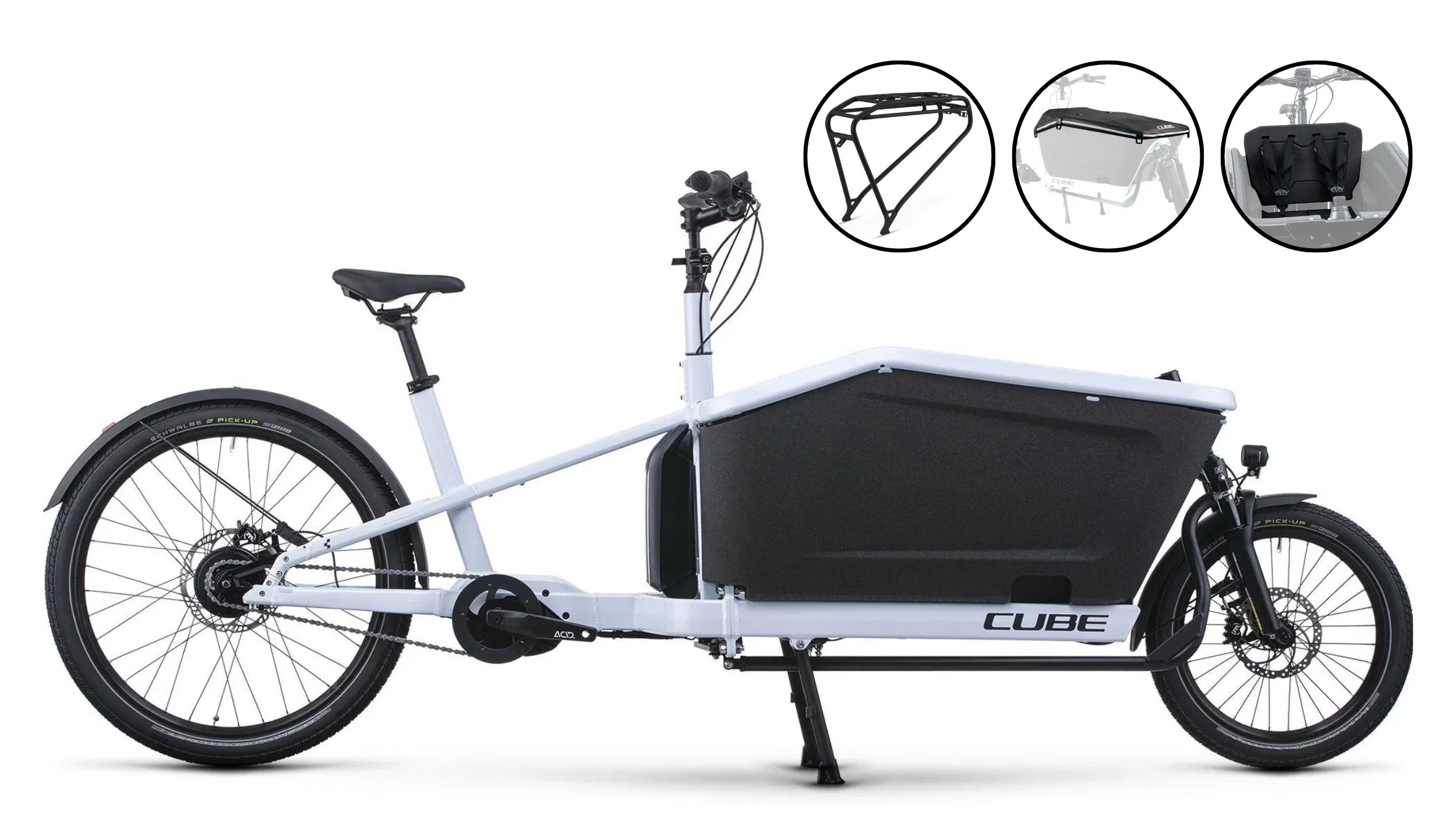 CUBE CARGO HYBRID 500 FLASHWHITE + FREE ACCESSORIES
