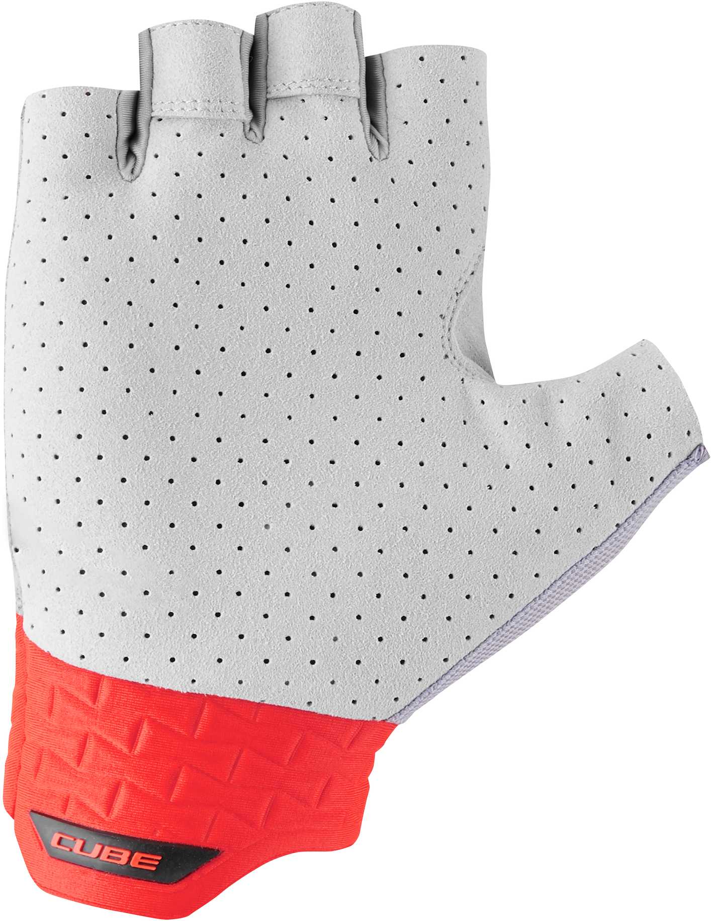 CUBE Gloves Performance Short Finger Grey/Red - Image 2