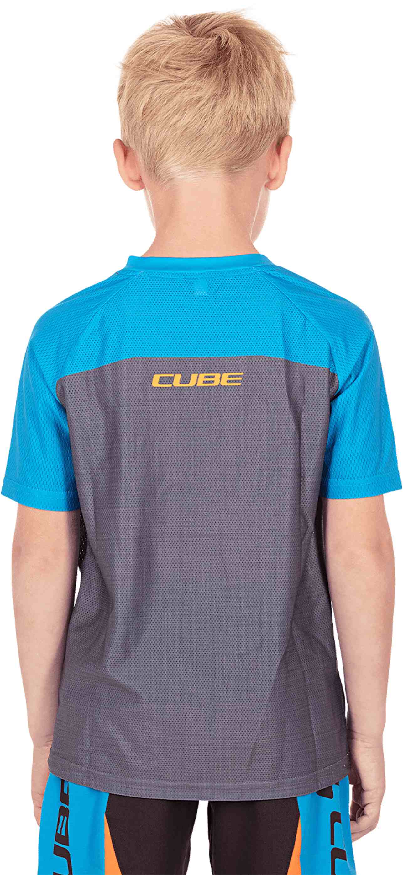 CUBE Junior Jersey S/S Grey/Blue - Image 2