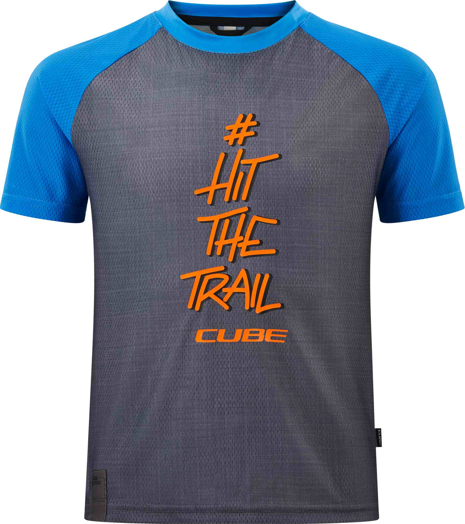 CUBE Junior Jersey S/S Grey/Blue - Image 3