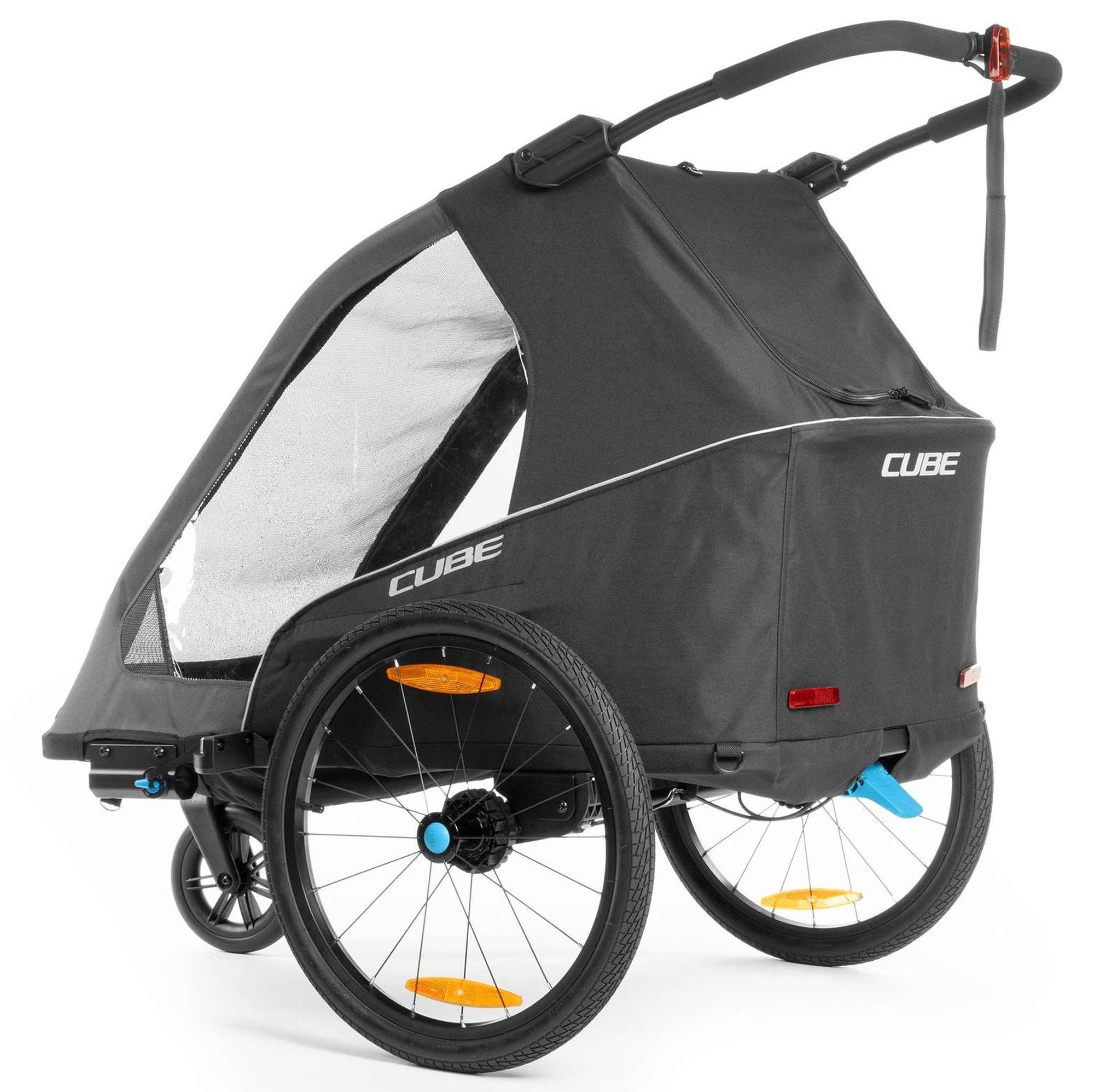 CUBE KIDS TRAILER DOUBLE PURE BLACK/GREY - Image 2