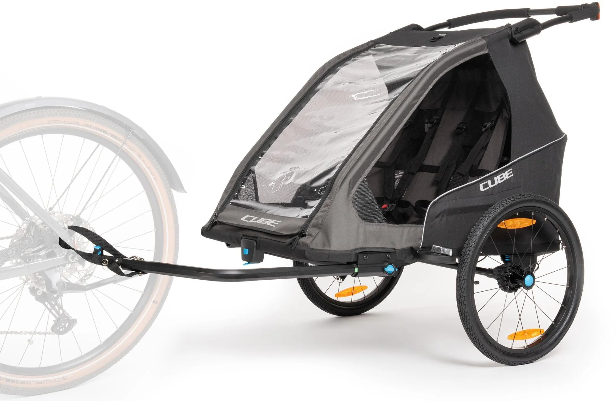 CUBE KIDS TRAILER DOUBLE PURE BLACK/GREY - Image 8