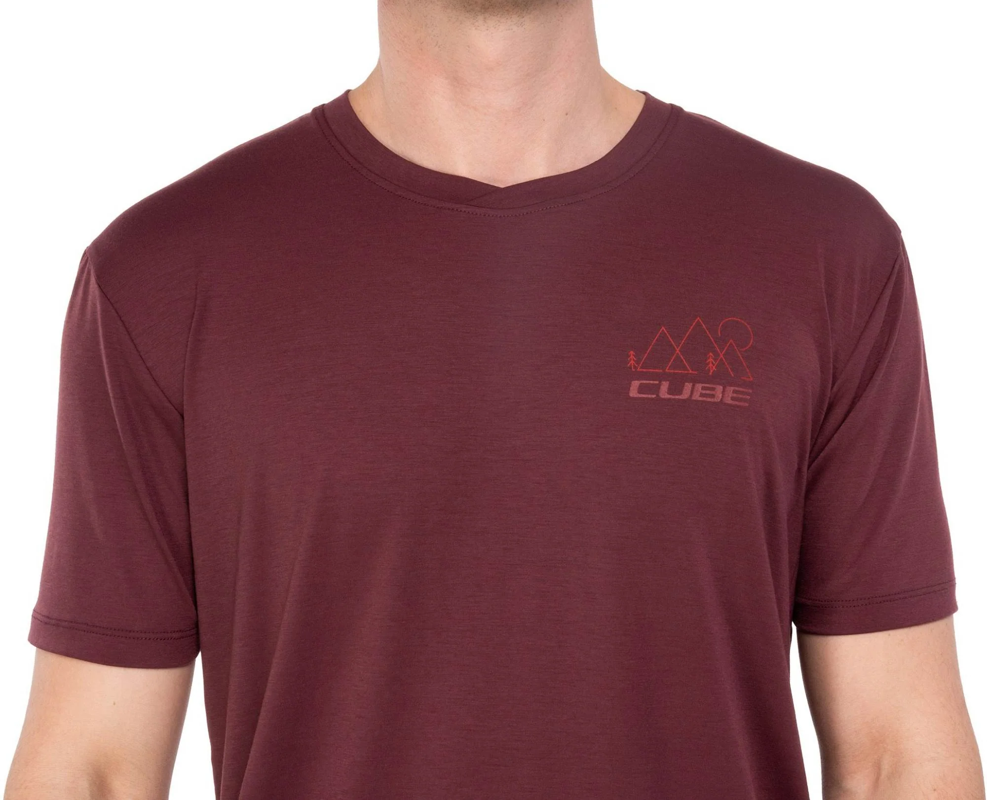 CUBE MTB ROUND NECK JERSEY SOFT TOUCH S/S BORDEAUX XS - Image 6