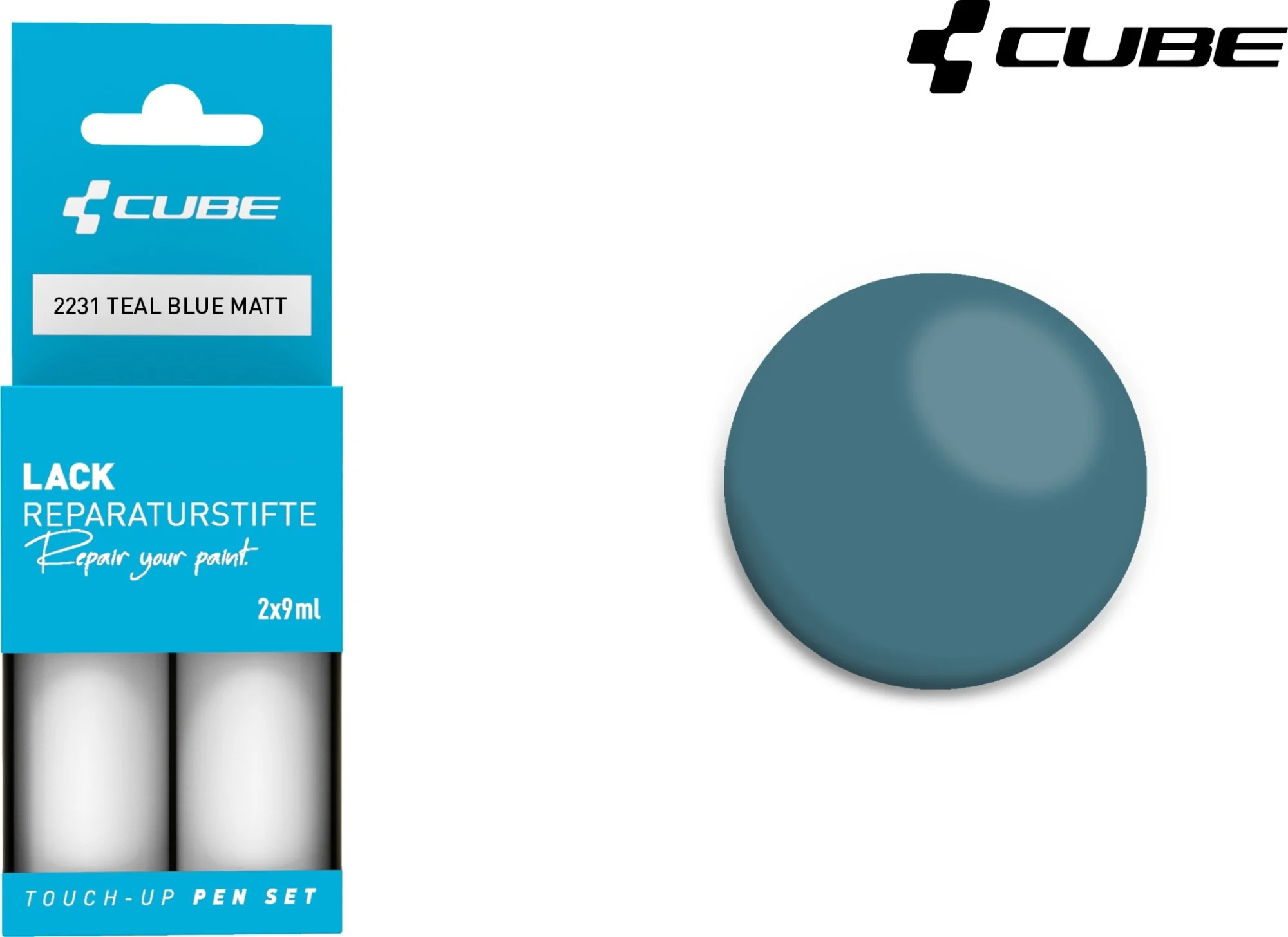 Cube Touch Up Pen Set Teal Blue Matt 2231